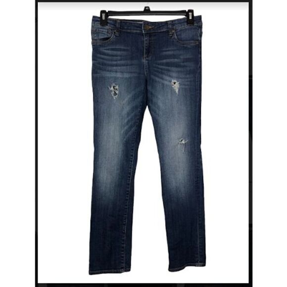 Kut from the Kloth Sz 6 Women's Blue Distressed Catherine Boyfriend Jeans - Picture 1 of 9